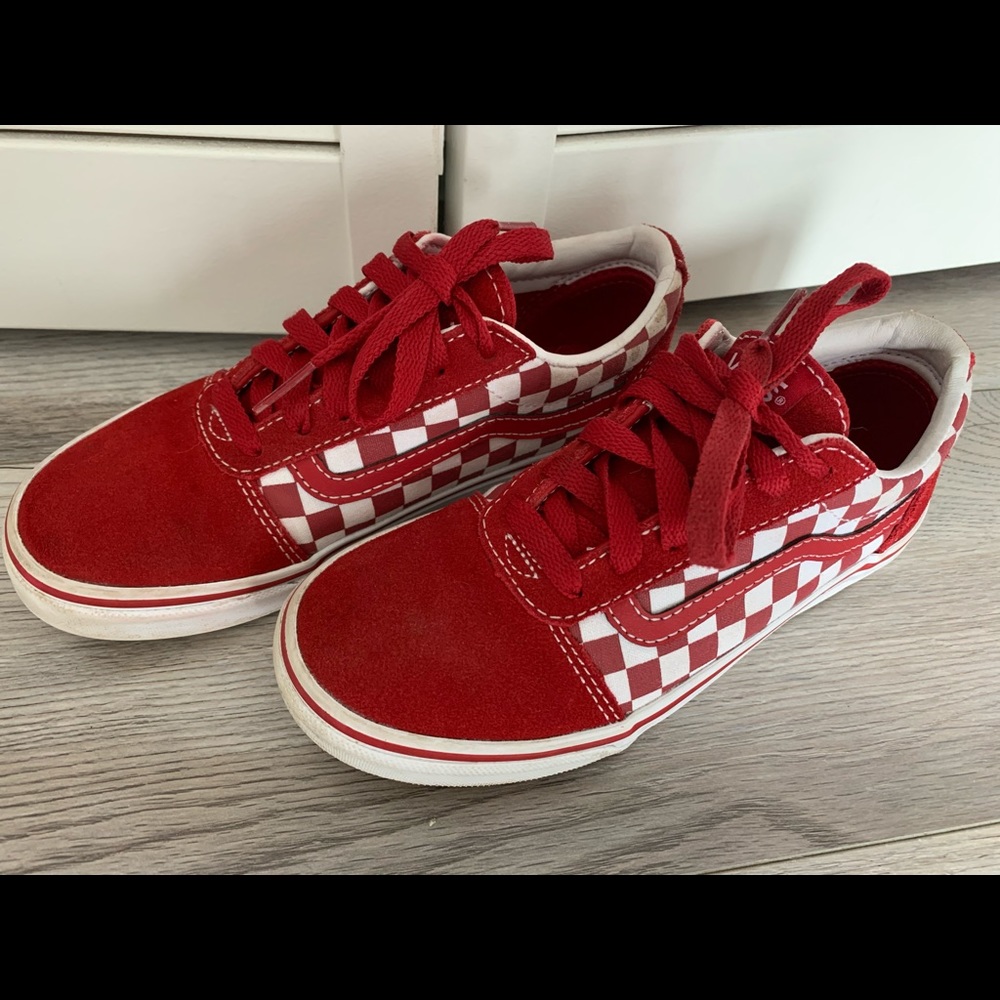 Kids size 2 Red Checkered Vans
